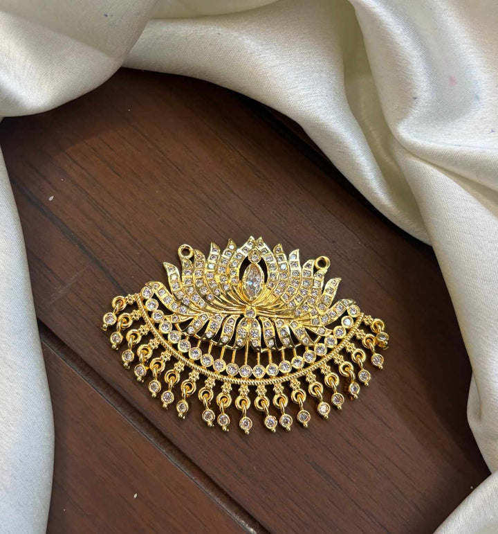 AD Stone Micro Plated Lotus Dollar Chain
