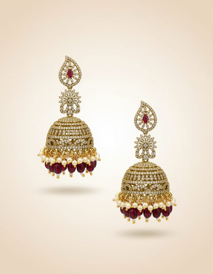 Mehndi Polish AD Stone Big Jhumka