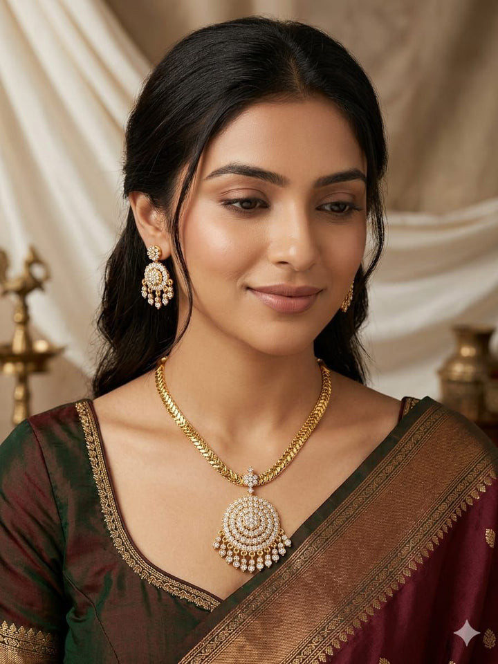 Micro Plated AD Stone Necklace Set