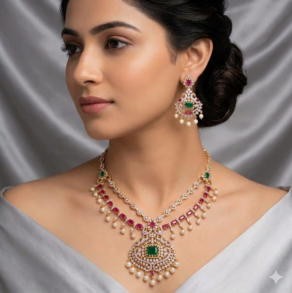 double-layer-ad-stone-necklace-set