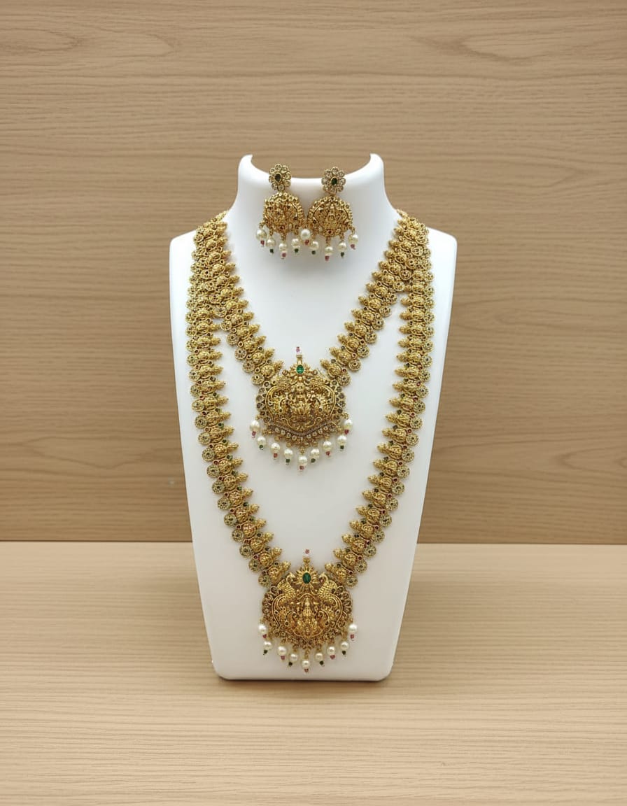 matt-finish-antique-necklace-and-haram-set