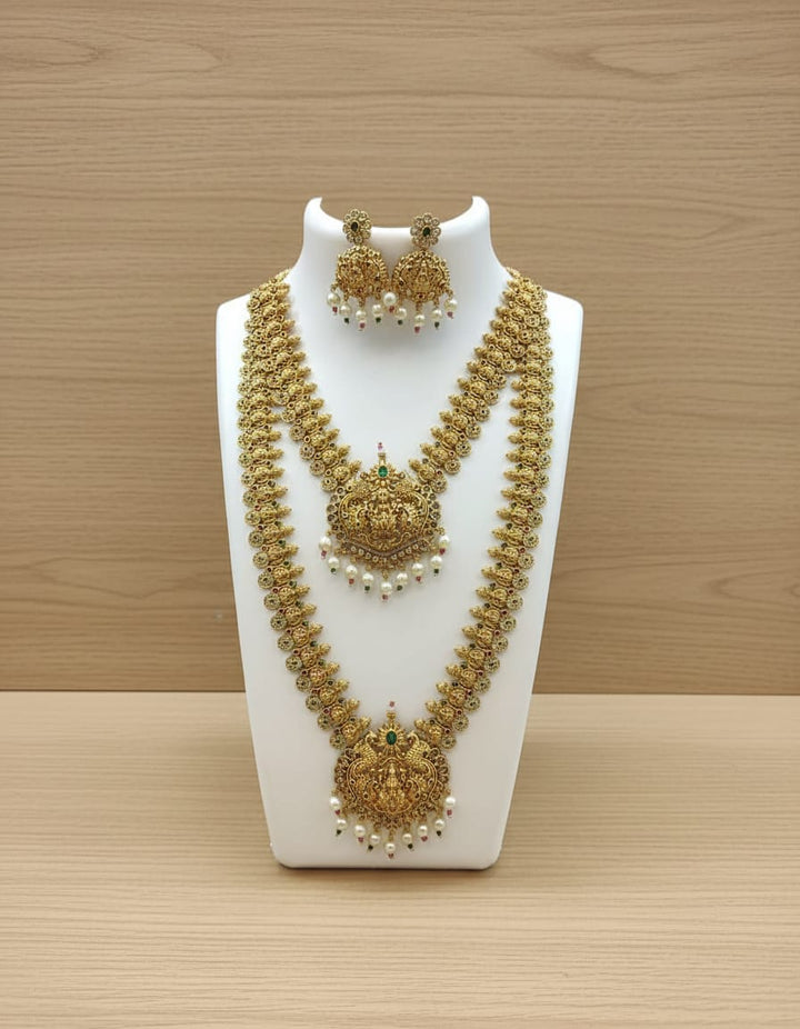 Matt Finish Antique Necklace and Haram Set