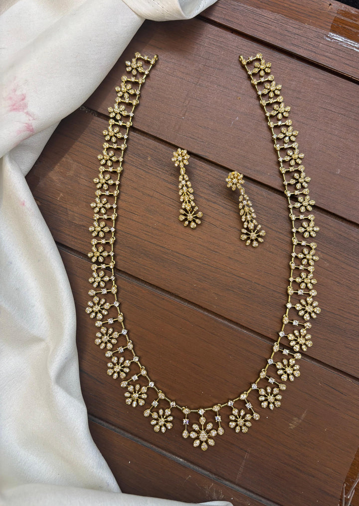 Gold Finish AD Stone Haram Set