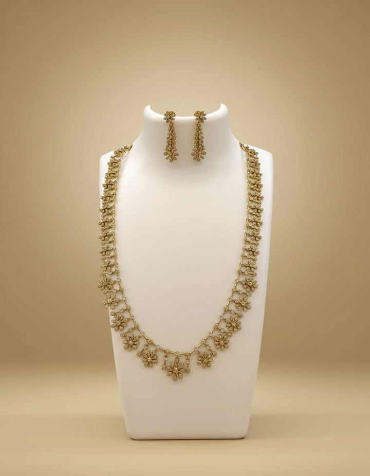 Gold Finish AD Stone Haram Set