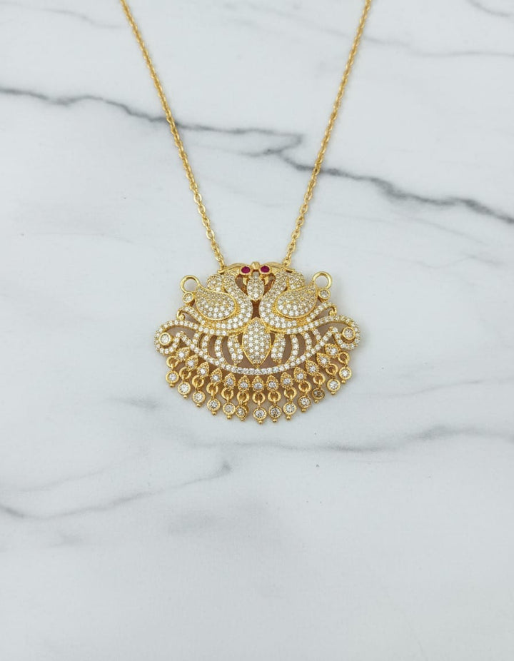 AD Stone Gold Finish Dollar Chain