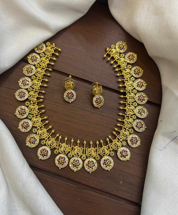Matt Finish Antique AD Stone Necklace Set