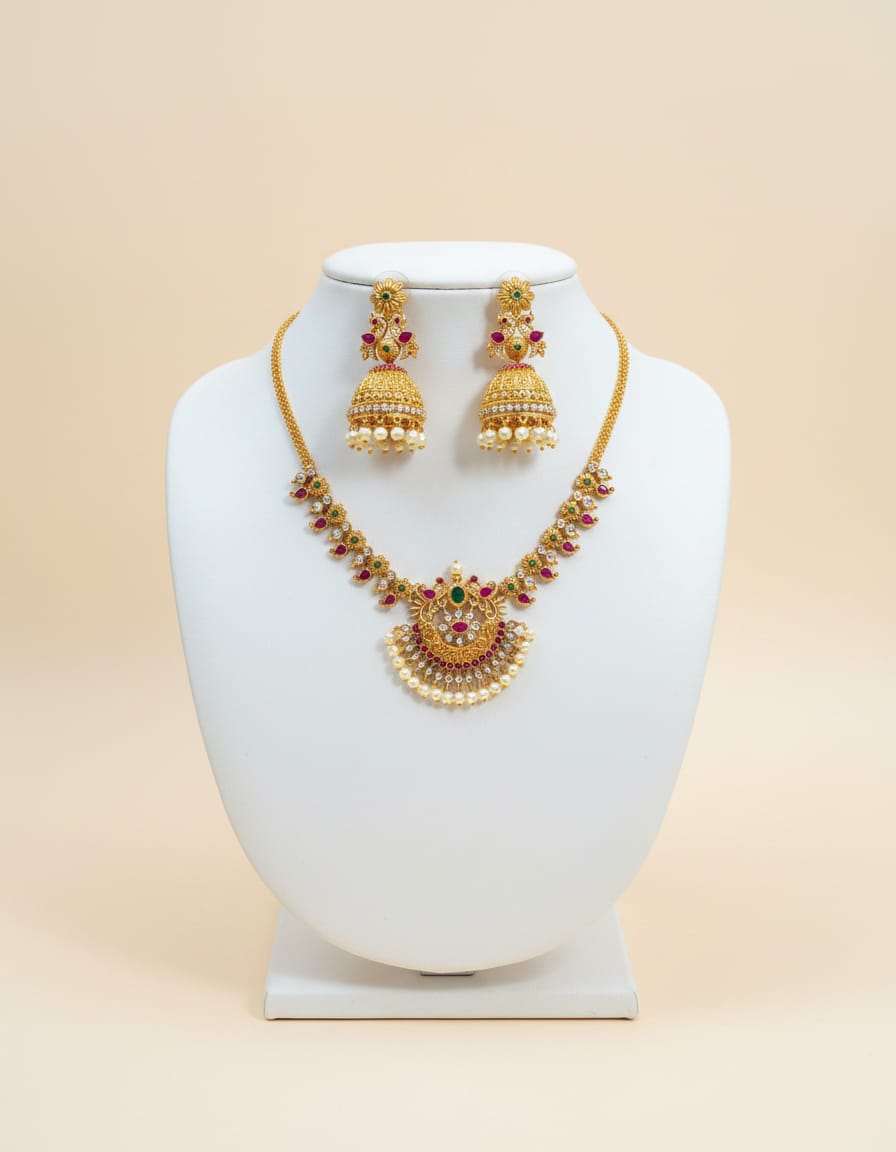 matt-finish-ad-stone-necklace-with-jhumka