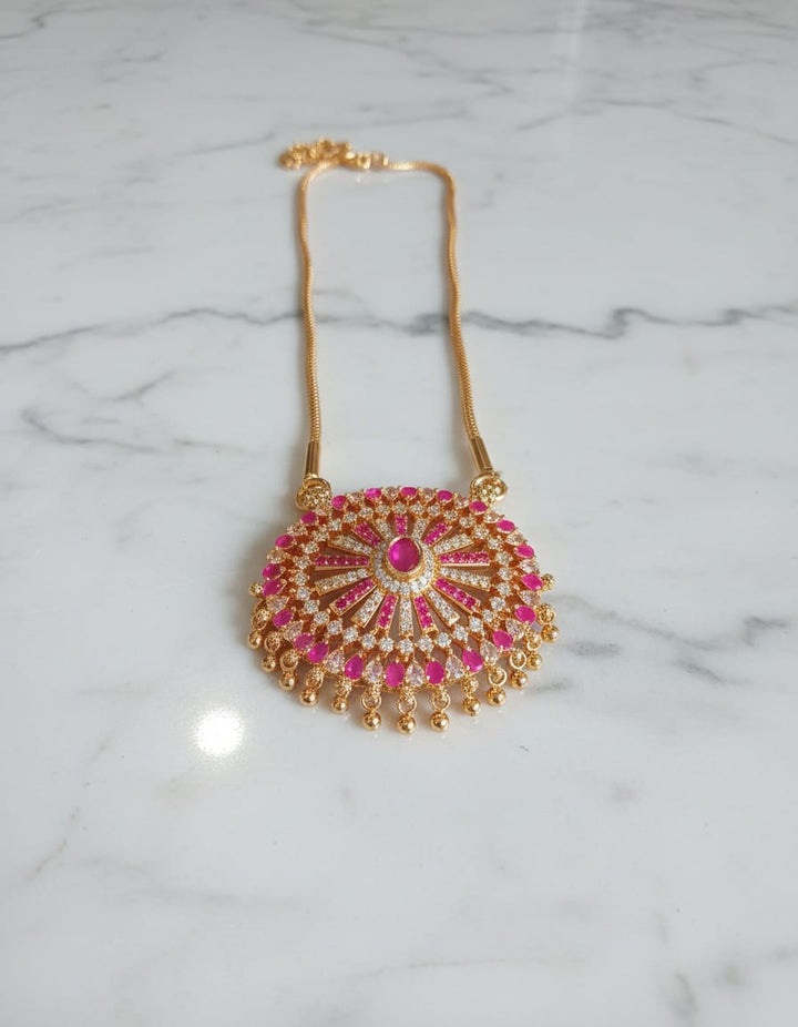 AD Stone Gold Finish Dollar Chain