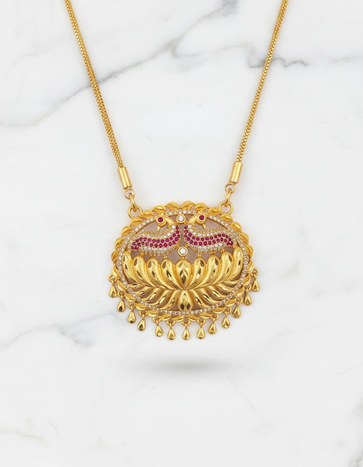 Matt Finish AD Stone Swan Dollar Chain