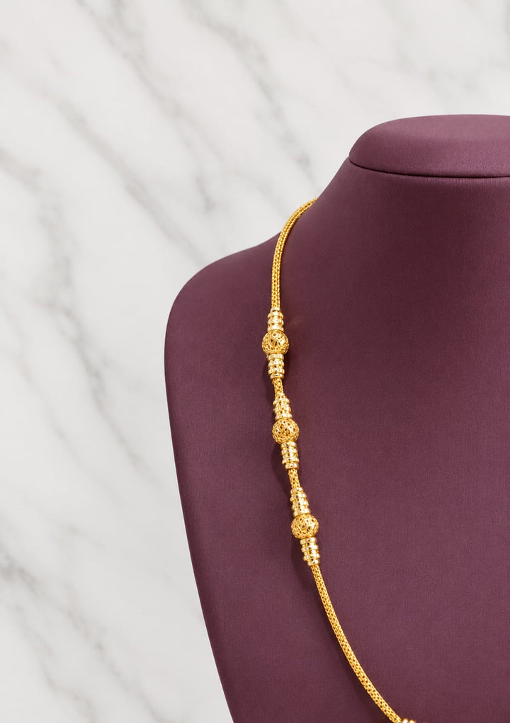 Matt Finish Gold Polish Mugappu Chain