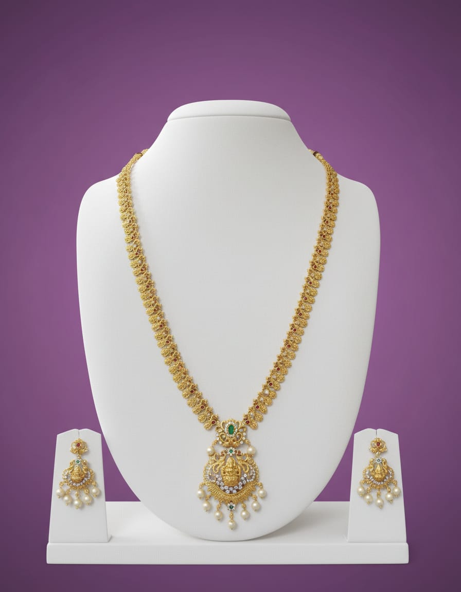 gold-finish-ad-stone-laxmi-haram-set