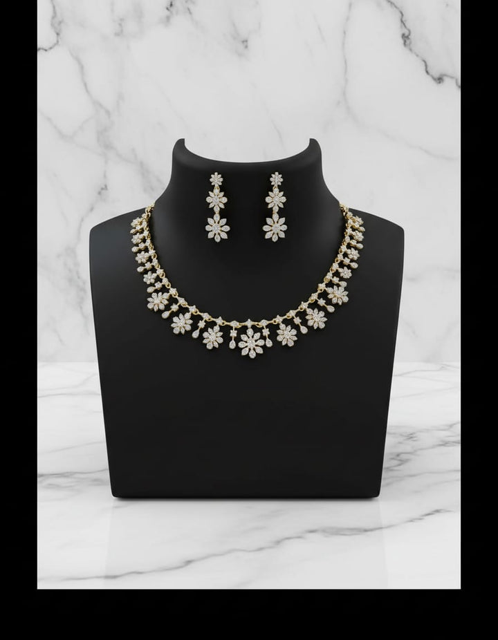 GJ Polish AD Stone Necklace Set