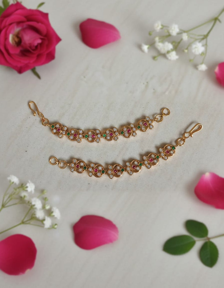 Gold Finish AD Stone Earchains