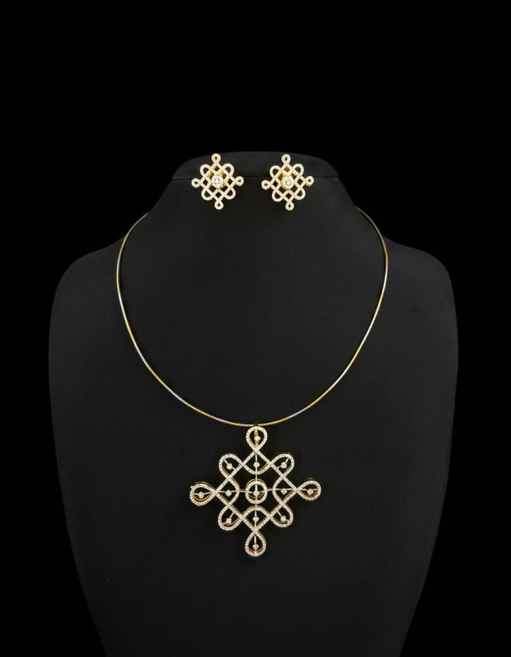 GJ Polish AD Stone Kolam Design Invisible Chain