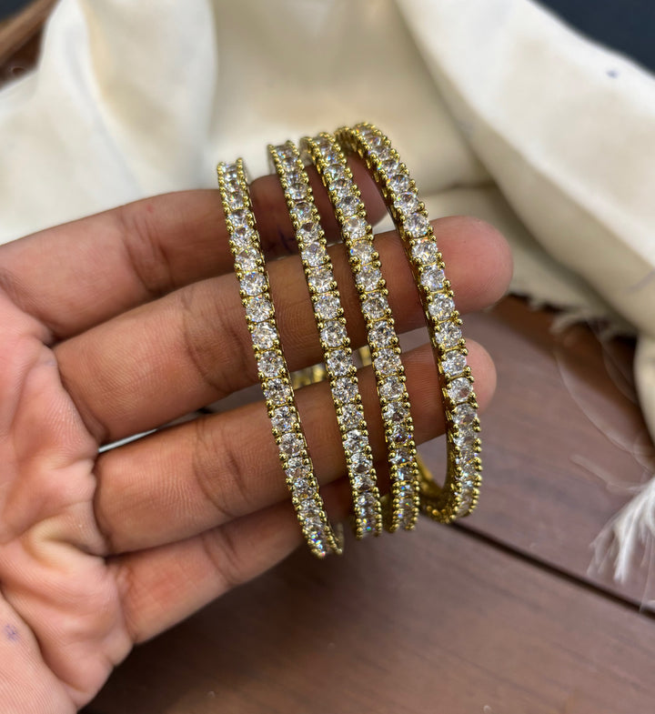 AD Stone Mehndi Polish Bangles
