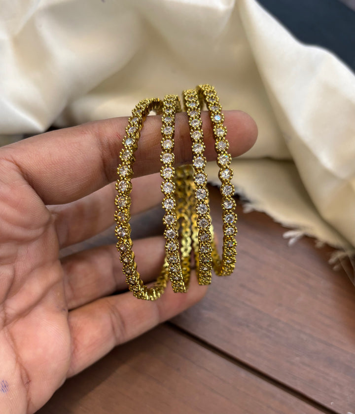Gold Finish AD Stone Bangles