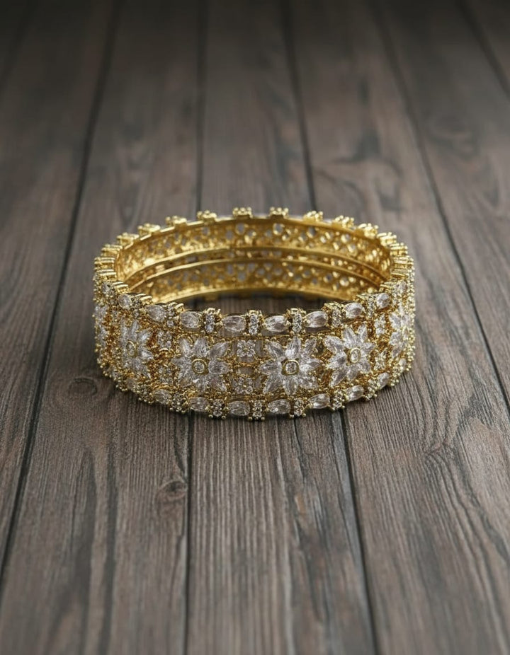 Gold Finish AD Stone Bangles