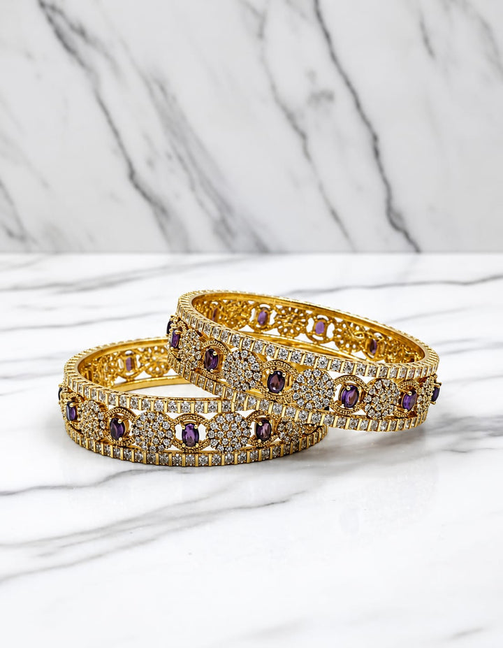 Mehandi Polish AD Stone Bangles