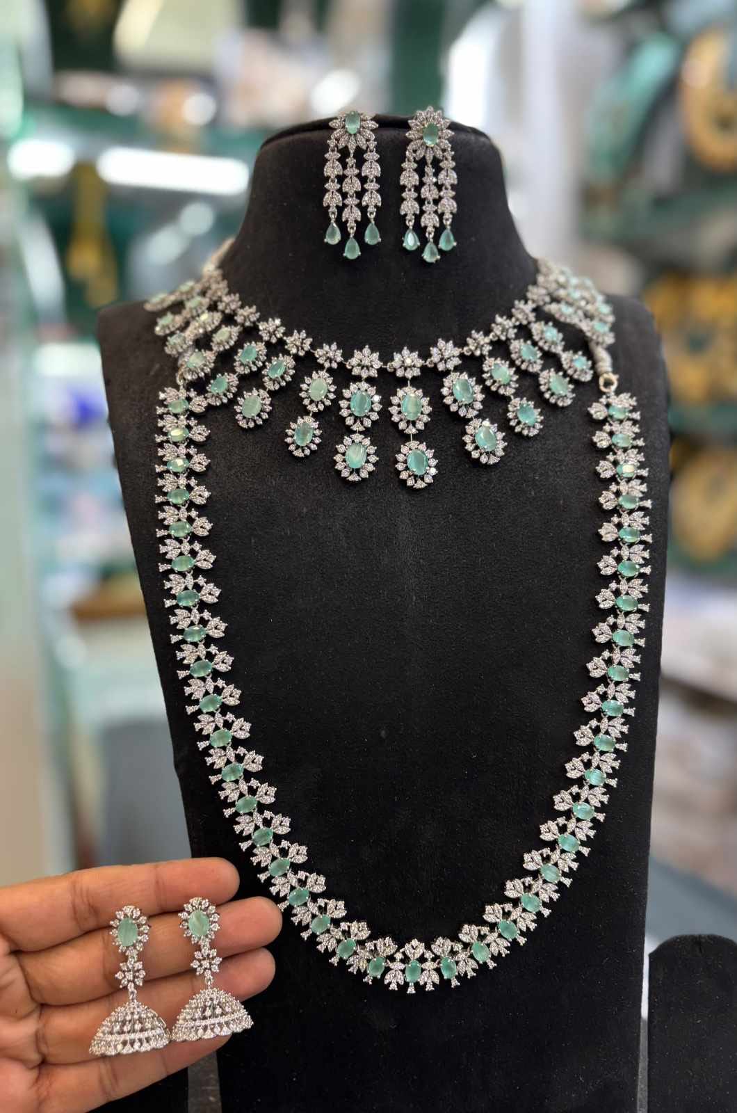 silver-polish-ad-stone-necklace-and-haram-set