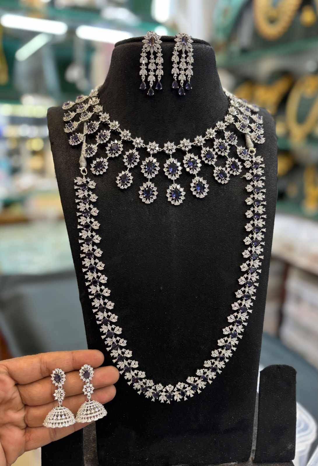silver-polish-ad-stone-necklace-and-haram-set