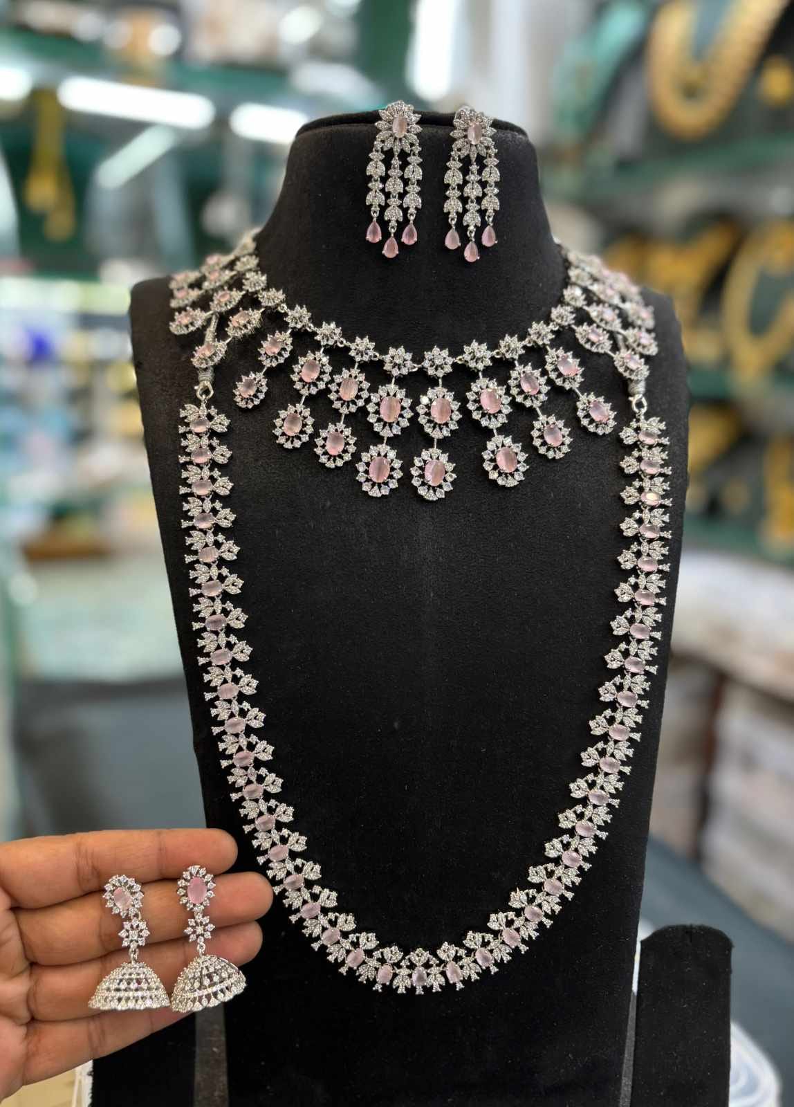 silver-polish-ad-stone-necklace-and-haram-set
