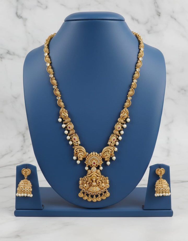 Antique AD Stone Lakshmi Haram Set