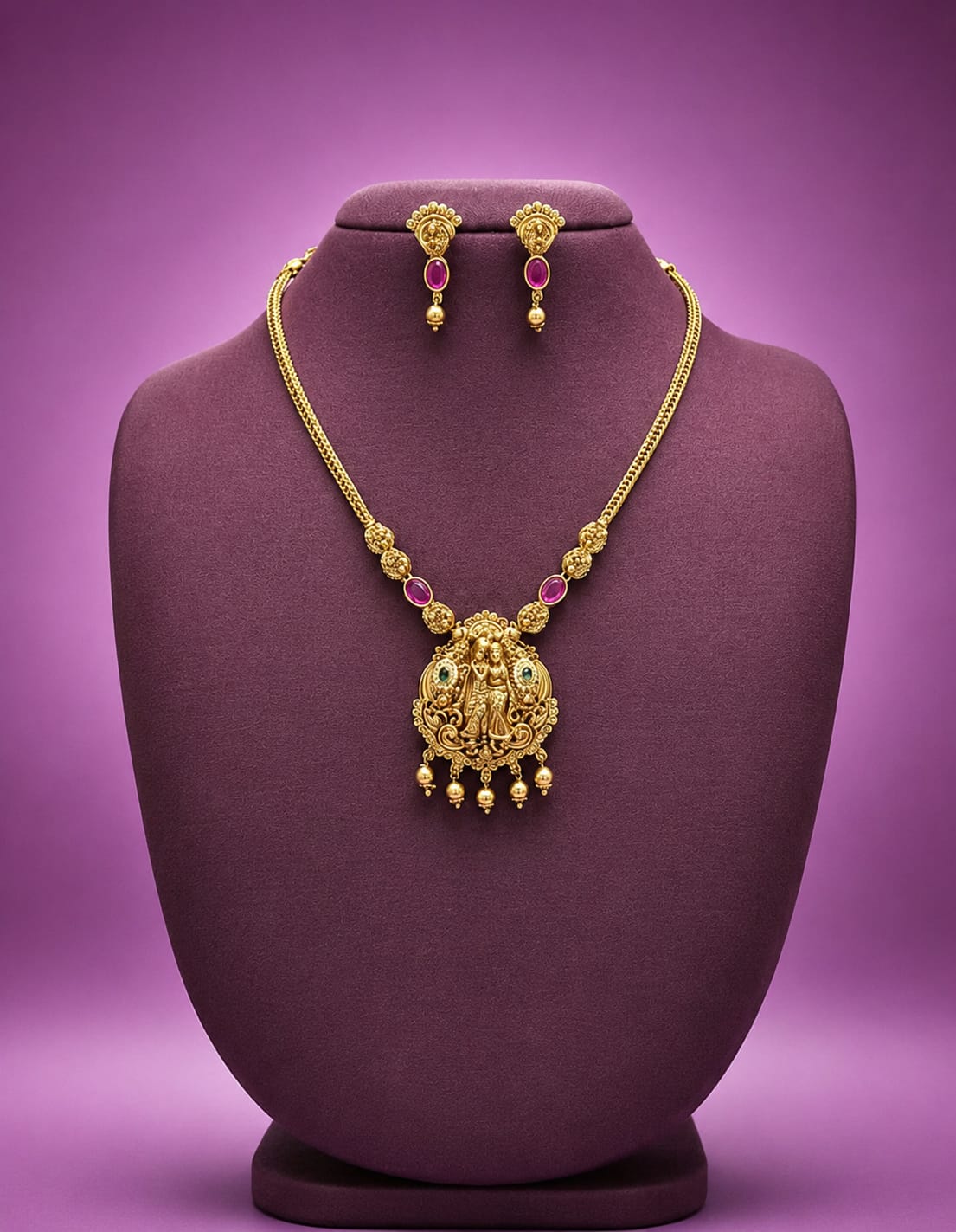 gold-finish-radhe-krishna-pendant-necklace-set