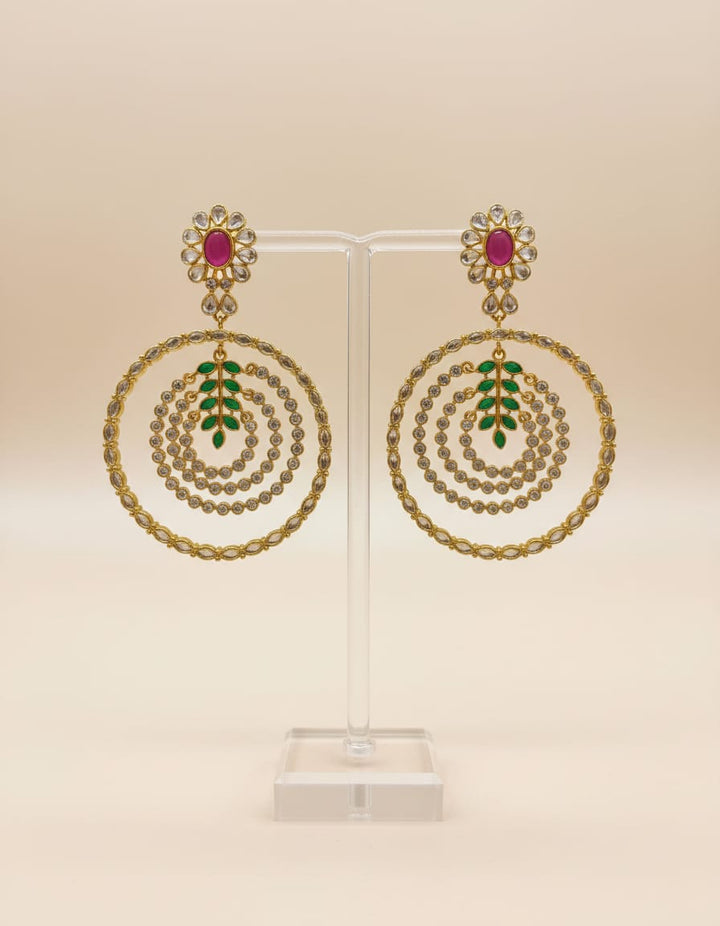 Gold Finish Kemp Stone Earrings
