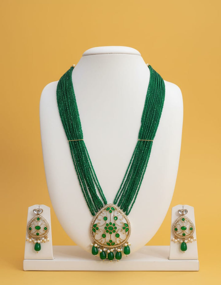 Crystal Beads Haram Set with Earrings