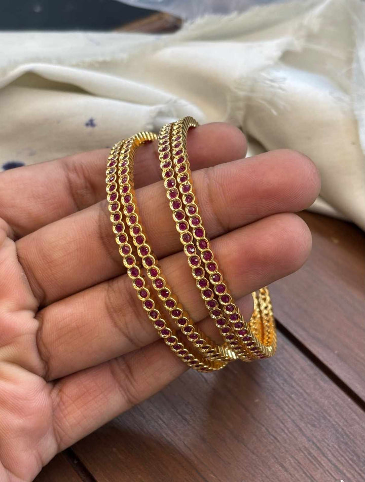 Gold Finish Kemp Stone Bangles