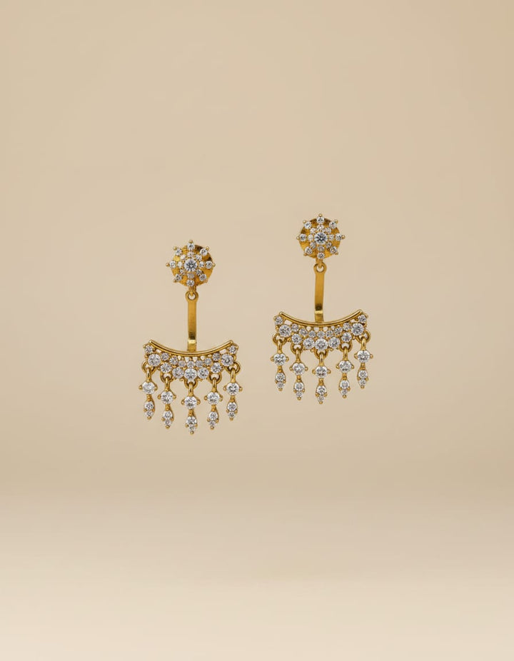 Gold Finish AD Stone Designer Earrings