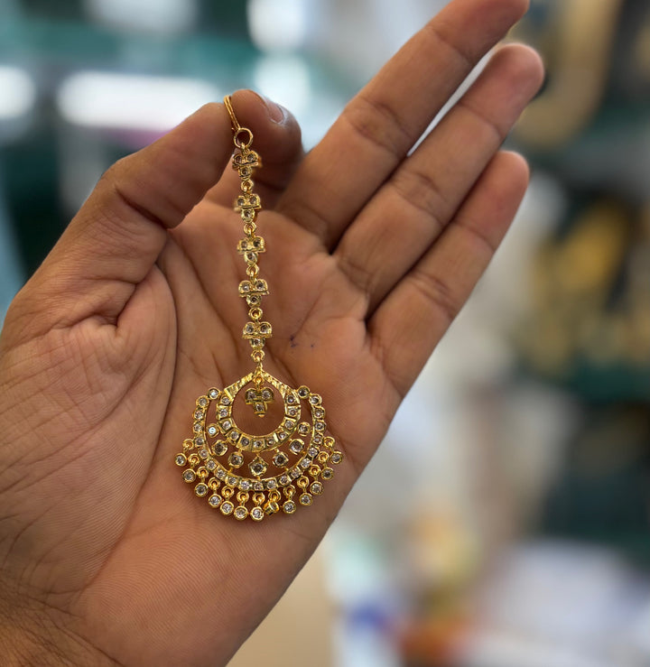 Gold Finish AD Stone Chutti