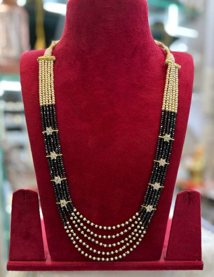 AD Stone Pearl and Crystal Haram Set