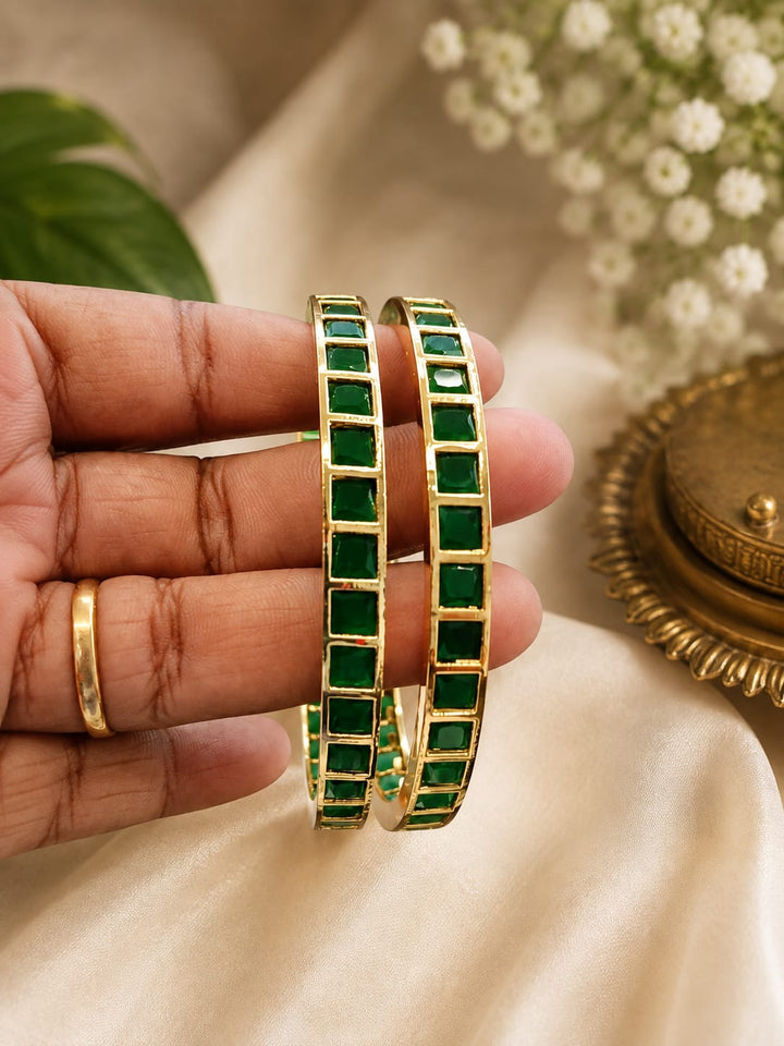 Gold Finish Kemp Stone Bangles