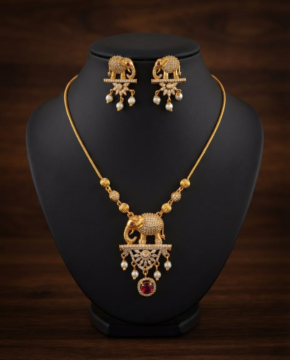 gold-finish-ad-stone-elephant-necklace-set