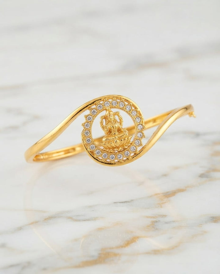 Gold Finish AD Stone Lakshmi Kada