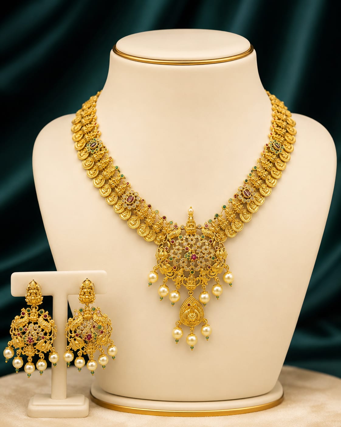 matt-finish-ad-stone-hamsalakshmi-necklace-set