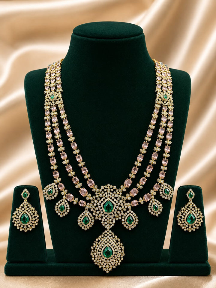 Mehndi Polish AD Stone 3 Layer Haram Set