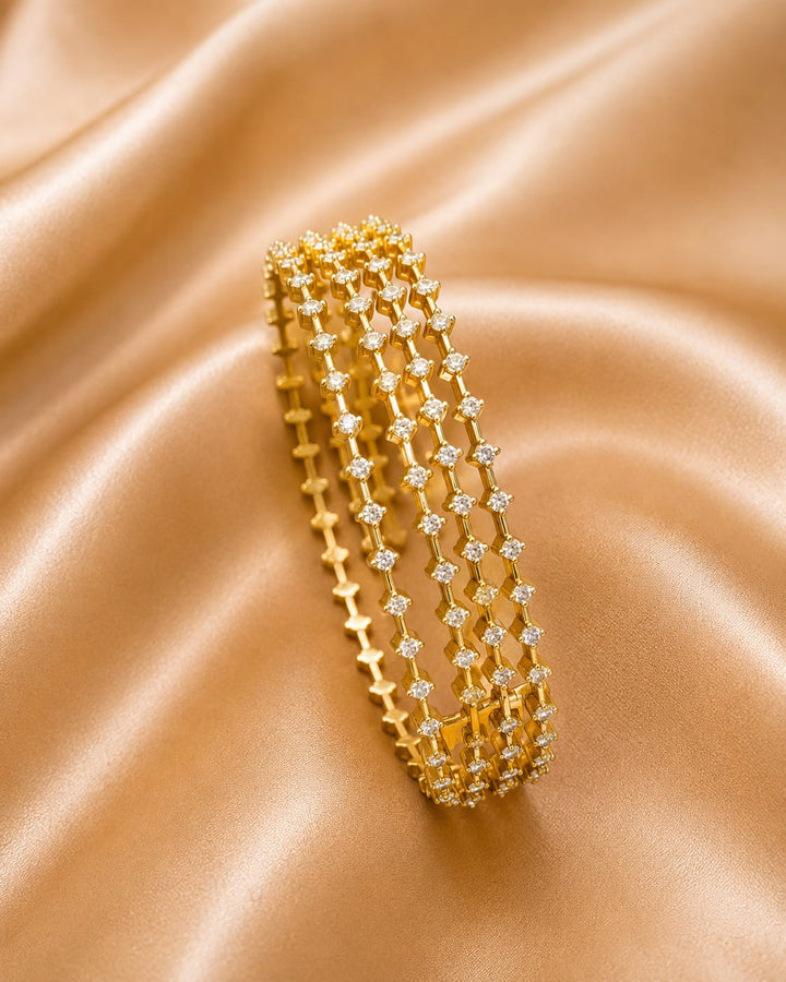 Gold Finish AD Stone Bangles