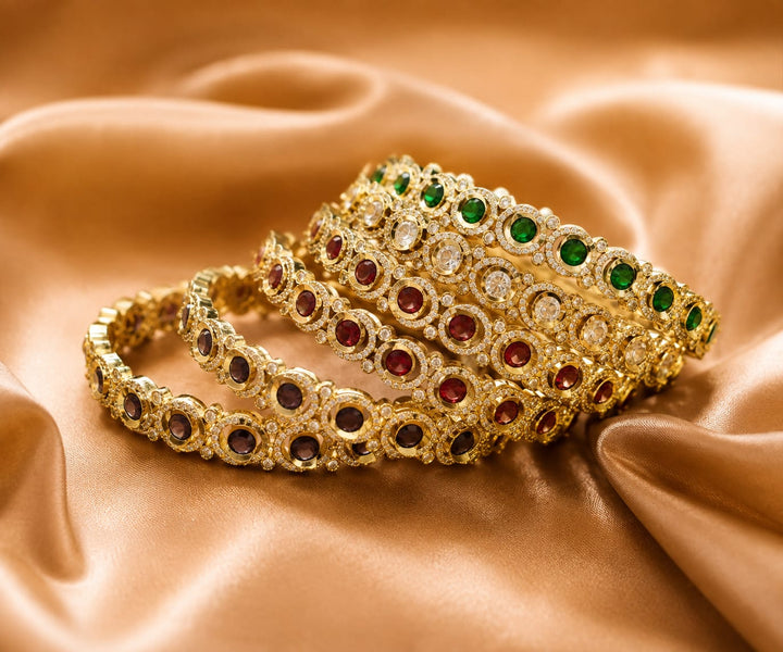 AD Stone Gold Finish Bangles