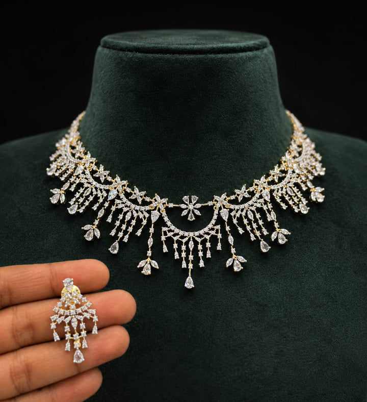 GJ Polish AD Stone Necklace Set