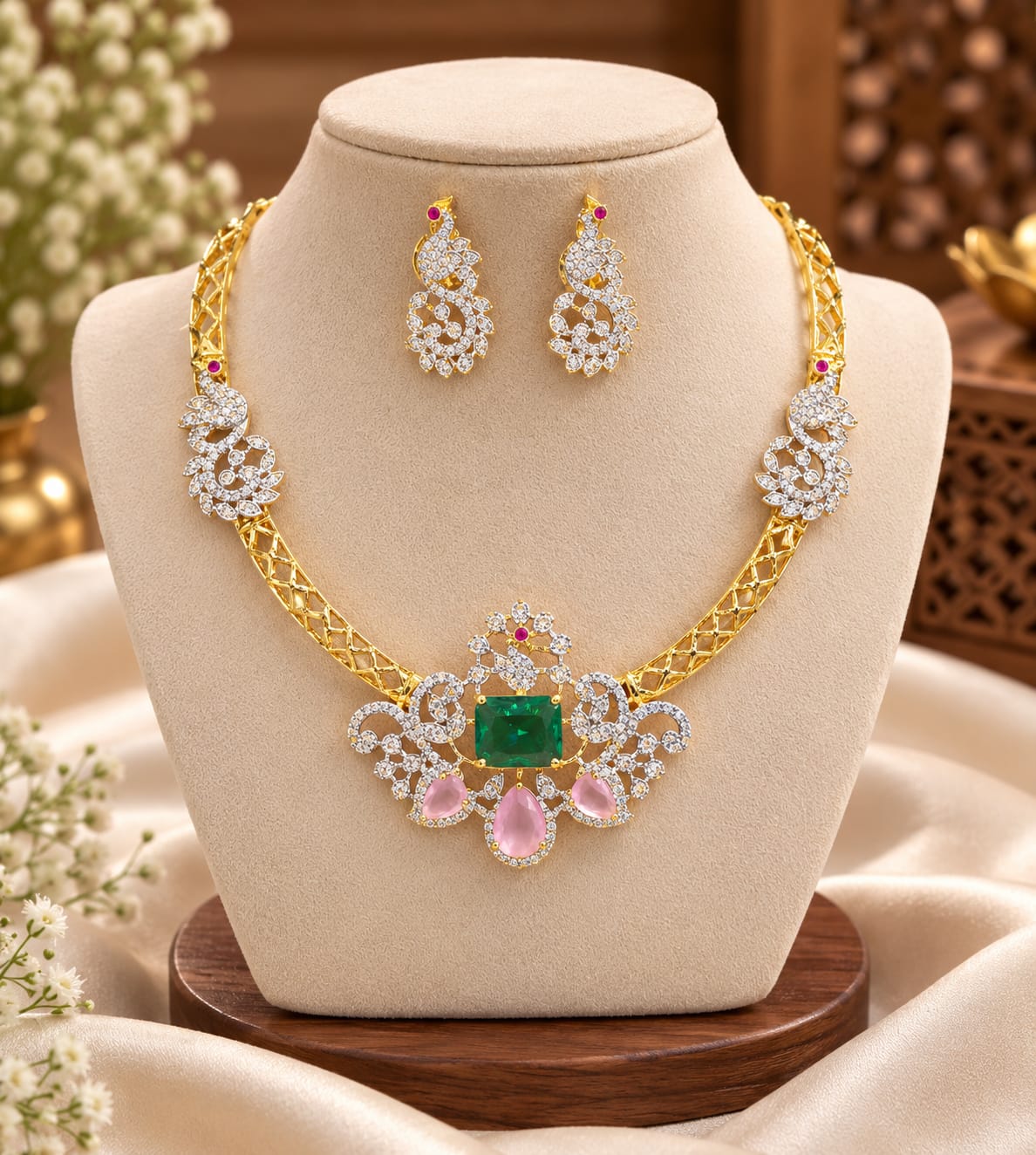 gold-finish-turkish-design-ad-stone-necklace-set