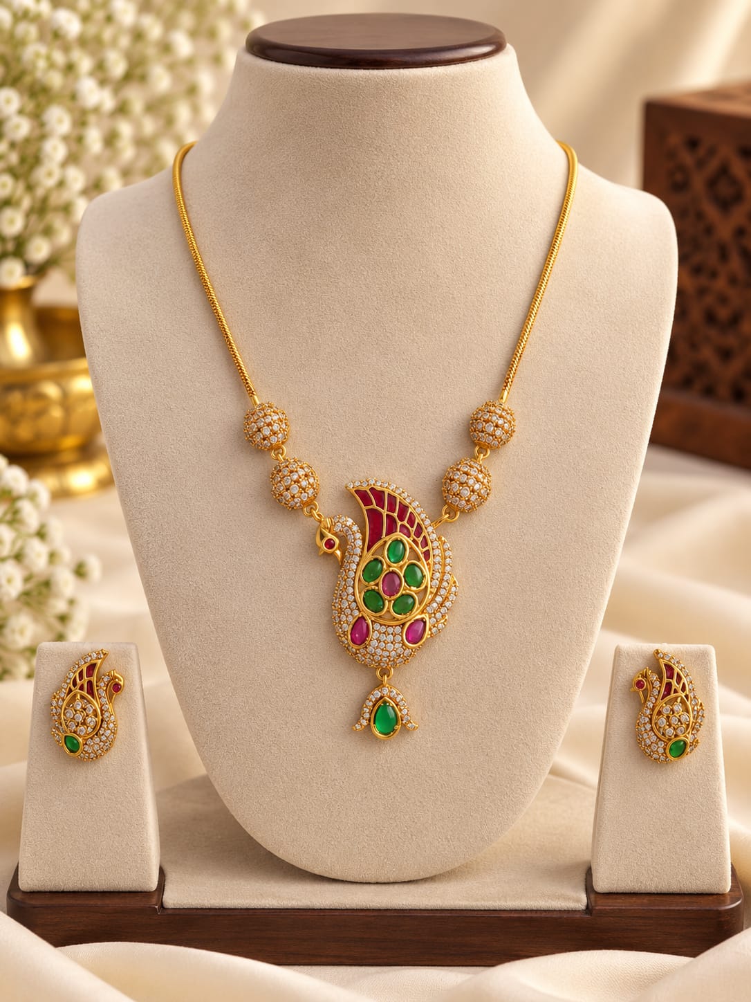 ad-stone-gold-finish-swan-necklace-set