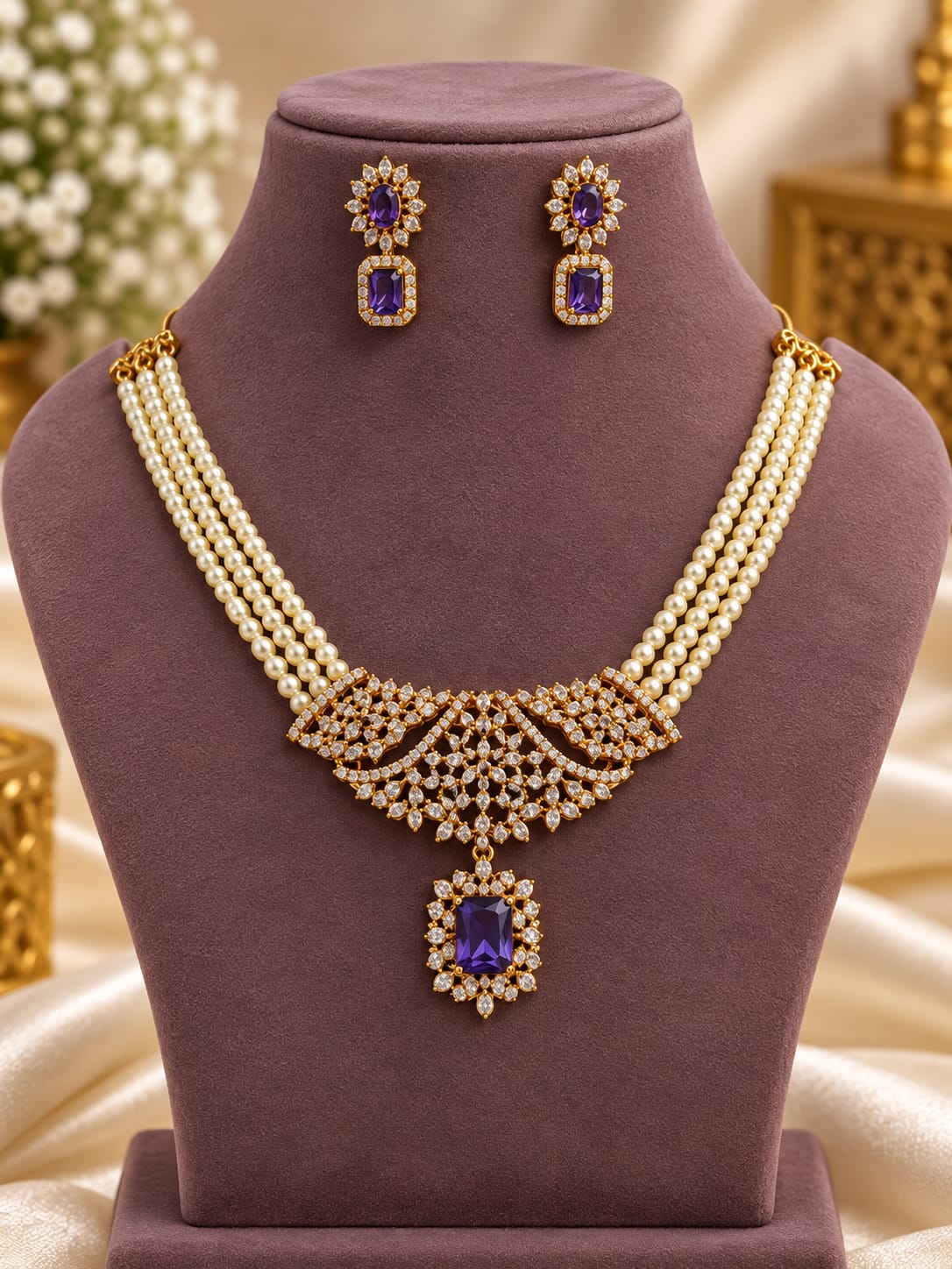 gold-polish-ad-stone-pearl-3-layer-necklace-set