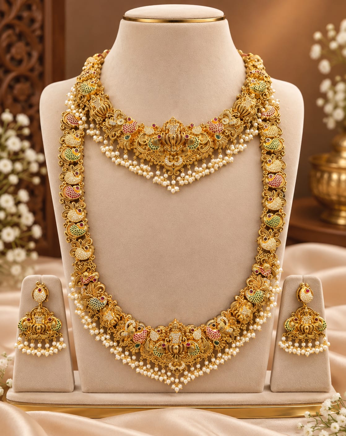 antique-ad-stone-3d-design-necklace-and-haram-set