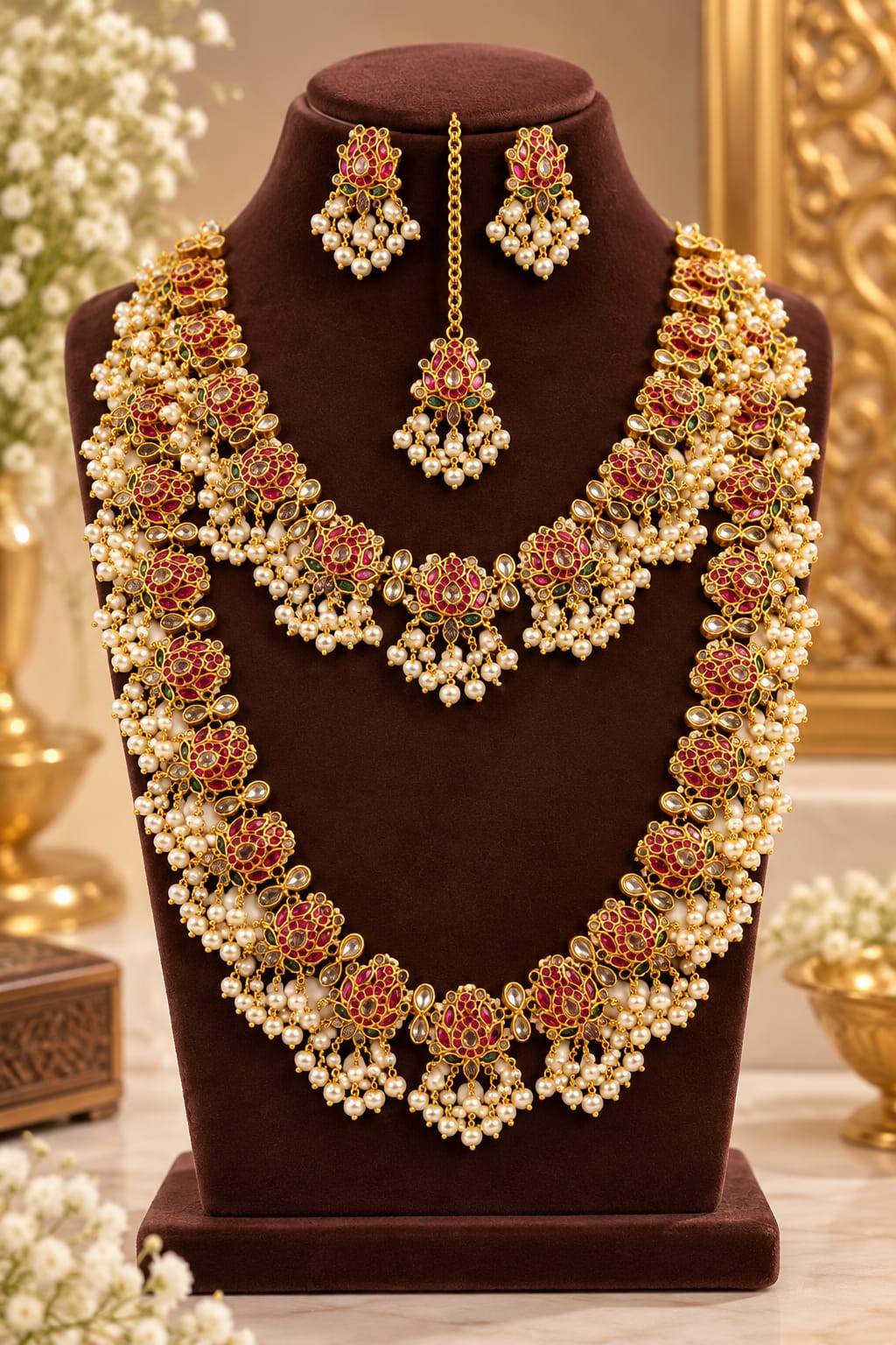 matt-finish-kemp-stone-lotus-necklace-and-haram-combo-set