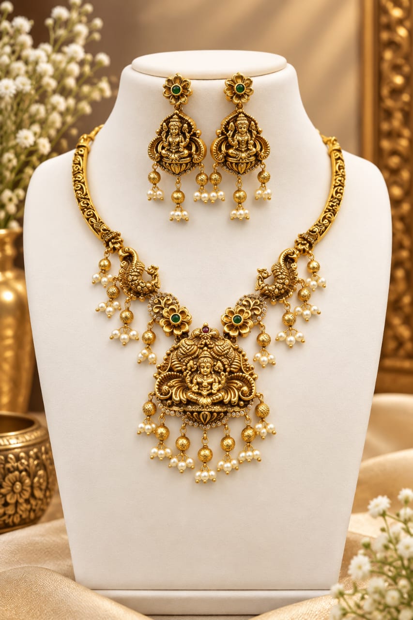 antique-ad-stone-lakshmi-necklace-set