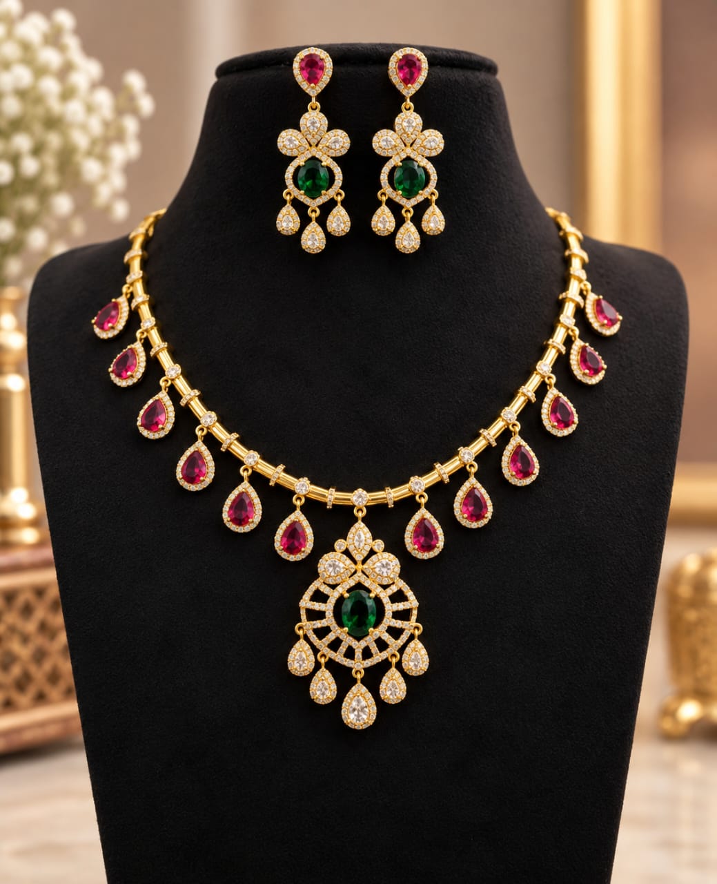 gold-finish-ad-stone-necklace-set
