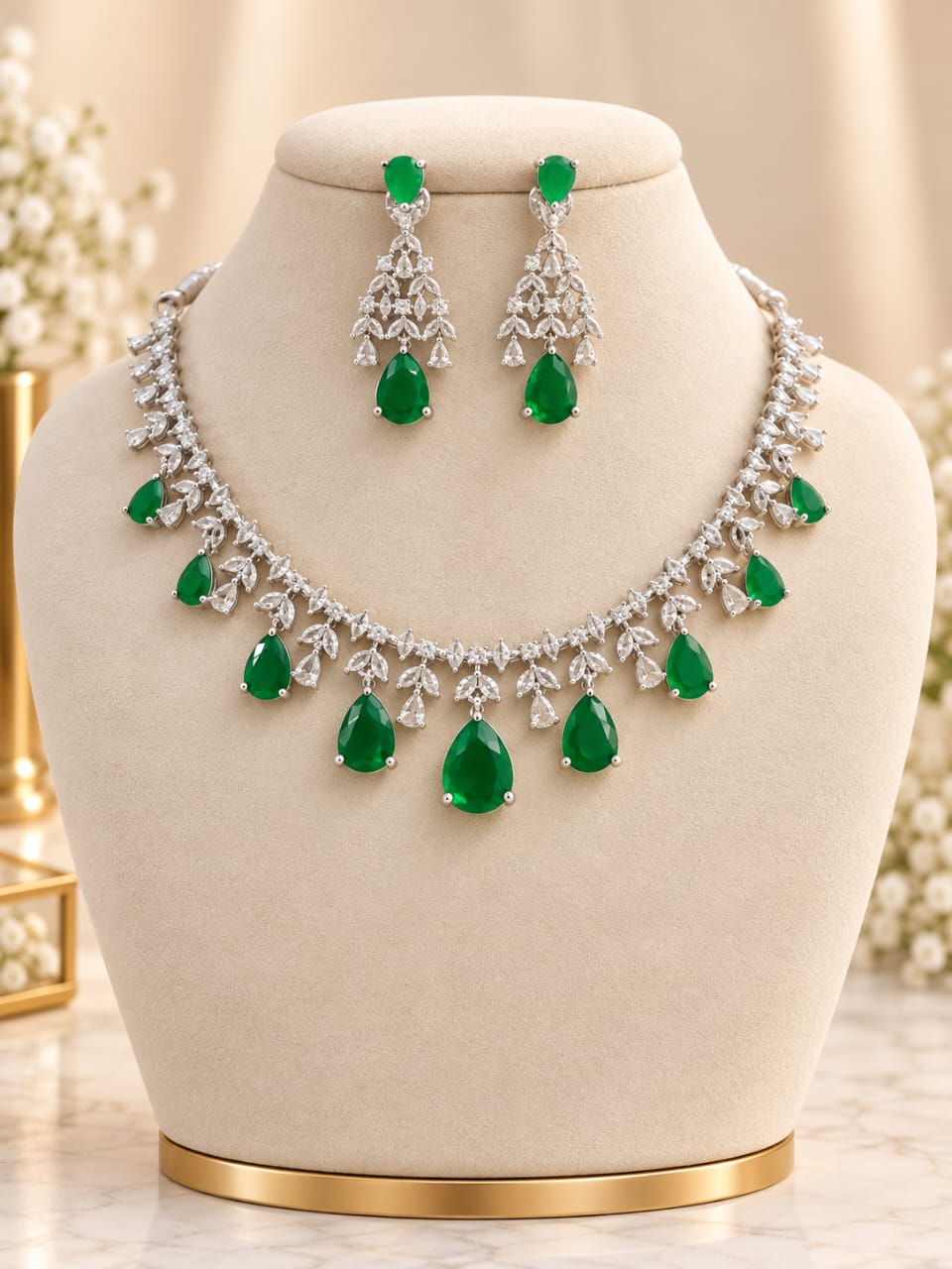 silver-polish-ad-stone-emerald-green-necklace-set