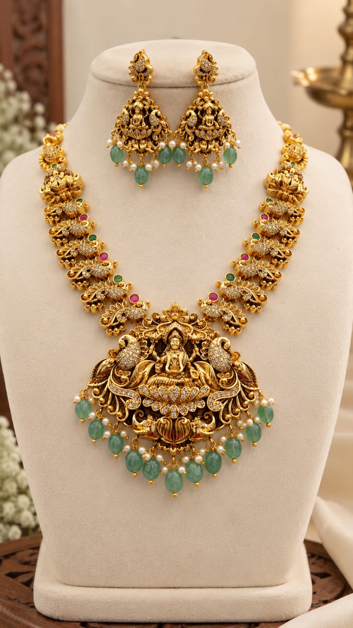 antique-3d-design-ad-stone-necklace-set